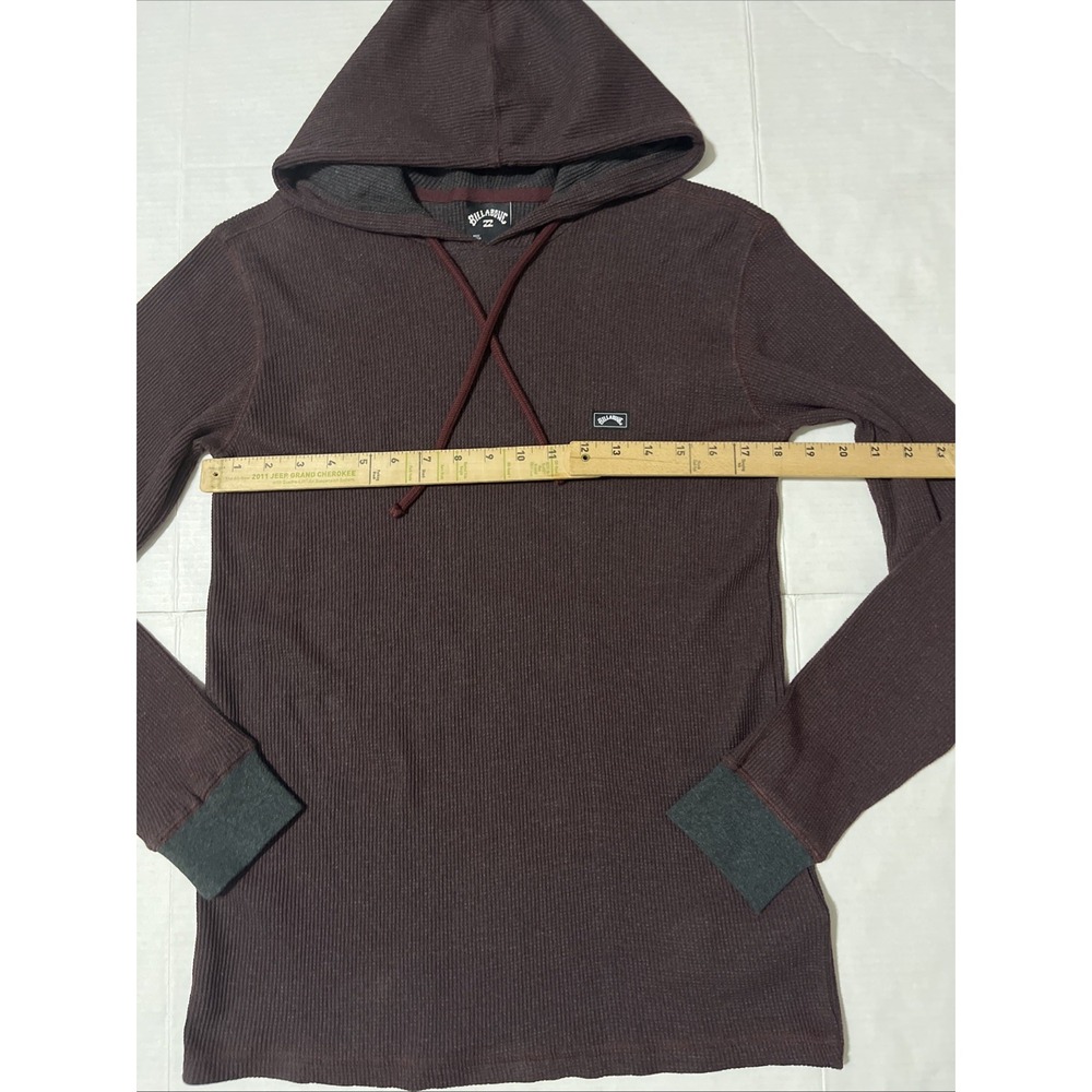 Billabong Men's Keystone Long Sleeve Waffle-Knit Pullover Hoodie Port Sz Small - Picture 9 of 11